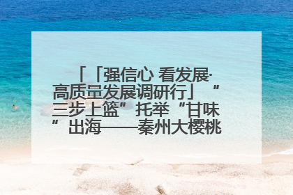 「强信心 看发展·高质量发展调研行」“三步上篮”托举“甘味”出海——秦州大樱桃高质量发展动作分解