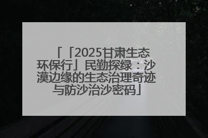 「2025甘肃生态环保行」民勤探绿：沙漠边缘的生态治理奇迹与防沙治沙密码