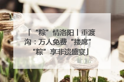 “粽”情洛阳丨重渡沟：万人免费“搂席” “粽”享非遗盛宴