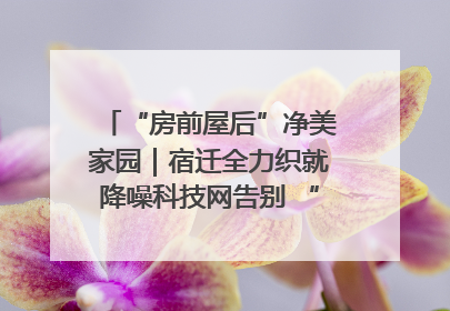 “房前屋后”净美家园｜宿迁全力织就降噪科技网告别 “声” 烦恼