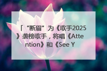 “断眉”为《歌手2025》袭榜歌手，将唱《Attention》和《See You Again》