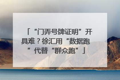 “门弄号牌证明”开具难？徐汇用“数据跑”代替“群众跑”