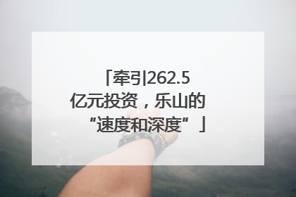 牵引262.5亿元投资，乐山的“速度和深度”