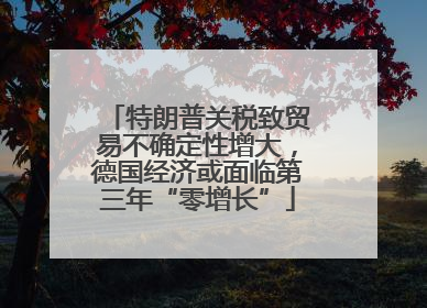 特朗普关税致贸易不确定性增大，德国经济或面临第三年“零增长”