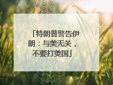 特朗普警告伊朗：与美无关，不要打美国