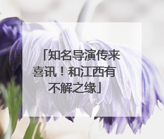 知名导演传来喜讯！和江西有不解之缘