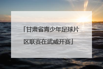 甘肃省青少年足球片区联赛在武威开赛