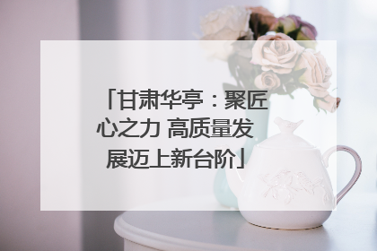 甘肃华亭：聚匠心之力 高质量发展迈上新台阶