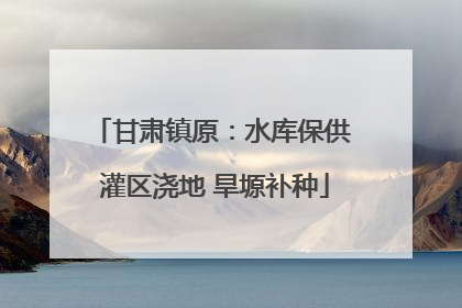 甘肃镇原：水库保供 灌区浇地 旱塬补种