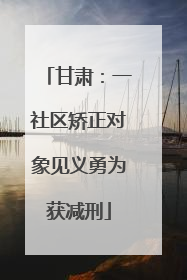 甘肃：一社区矫正对象见义勇为获减刑