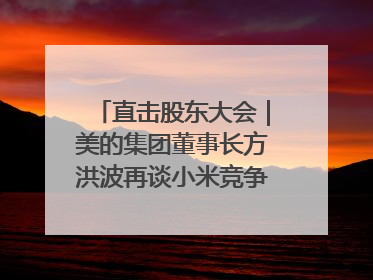 直击股东大会｜美的集团董事长方洪波再谈小米竞争：行业一片红海，打法已固定，无论谁胜都是消耗战