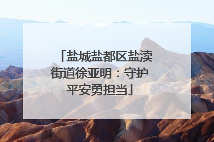 盐城盐都区盐渎街道徐亚明：守护平安勇担当