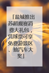 盐城推出苏超观赛消费大礼包，凭球票可享免费游景区、抽汽车大奖