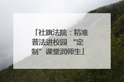 社旗法院：精准普法进校园 “定制”课堂润师生