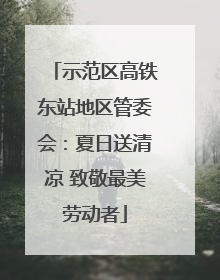 示范区高铁东站地区管委会：夏日送清凉 致敬最美劳动者