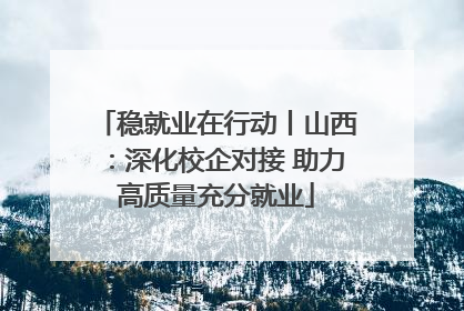稳就业在行动丨山西：深化校企对接 助力高质量充分就业