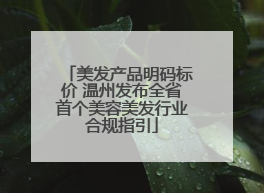 美发产品明码标价 温州发布全省首个美容美发行业合规指引