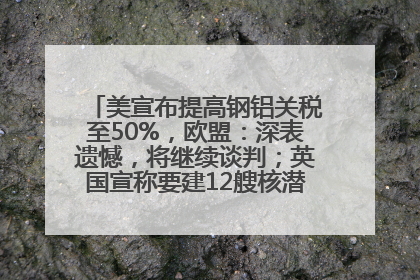 美宣布提高钢铝关税至50%，欧盟：深表遗憾，将继续谈判；英国宣称要建12艘核潜艇；马斯克最新发声：不想为美政府所做的一切承担责任丨早报
