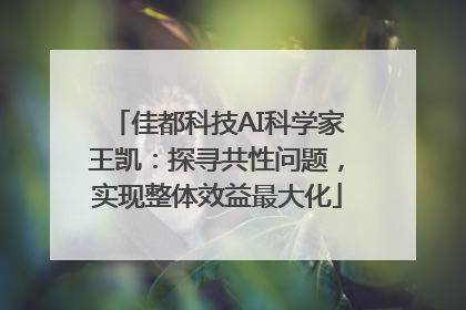 佳都科技AI科学家王凯：探寻共性问题，实现整体效益最大化