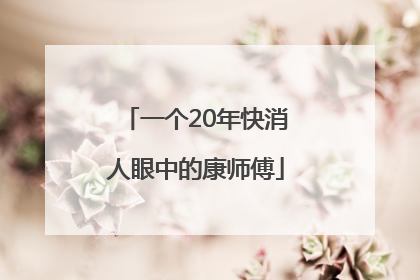 一个20年快消人眼中的康师傅