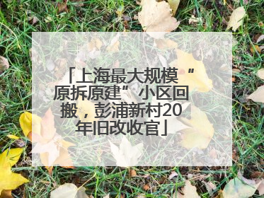 上海最大规模“原拆原建”小区回搬，彭浦新村20年旧改收官