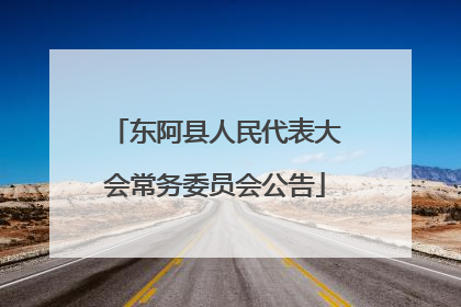东阿县人民代表大会常务委员会公告