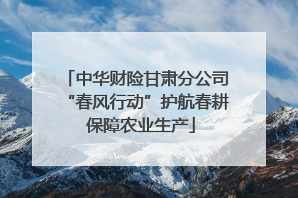 中华财险甘肃分公司“春风行动”护航春耕 保障农业生产