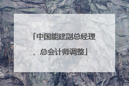 中国能建副总经理、总会计师调整