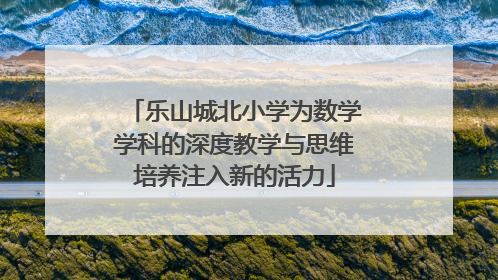 乐山城北小学为数学学科的深度教学与思维培养注入新的活力