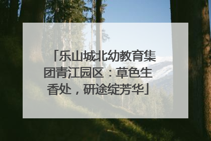 乐山城北幼教育集团青江园区：草色生香处，研途绽芳华