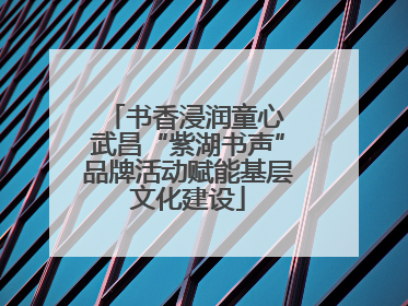 书香浸润童心 武昌“紫湖书声”品牌活动赋能基层文化建设