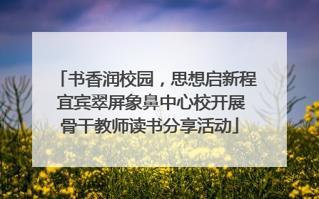 书香润校园，思想启新程 宜宾翠屏象鼻中心校开展骨干教师读书分享活动