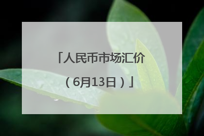 人民币市场汇价（6月13日）