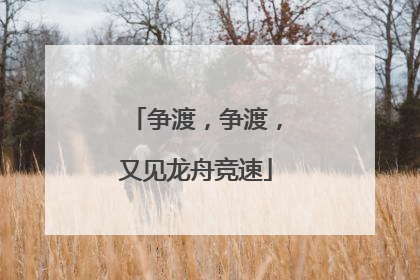 争渡，争渡，又见龙舟竞速