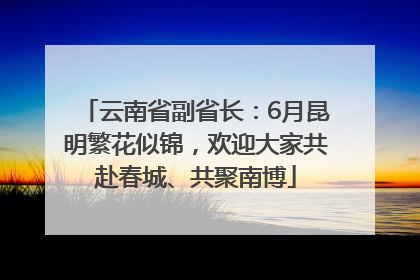 云南省副省长：6月昆明繁花似锦，欢迎大家共赴春城、共聚南博