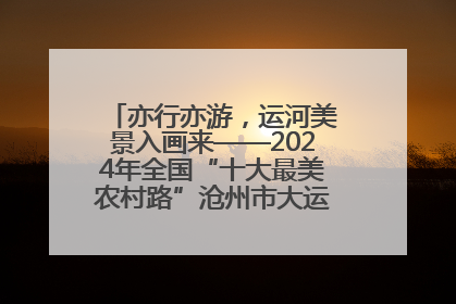 亦行亦游，运河美景入画来——2024年全国“十大最美农村路”沧州市大运河堤顶路探访