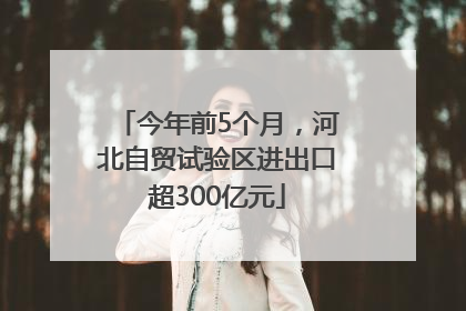 今年前5个月，河北自贸试验区进出口超300亿元