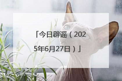 今日辟谣（2025年6月27日）