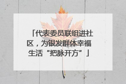 代表委员联组进社区，为银发群体幸福生活“把脉开方”