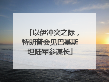 以伊冲突之际，特朗普会见巴基斯坦陆军参谋长