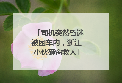 司机突然昏迷被困车内，浙江小伙砸窗救人
