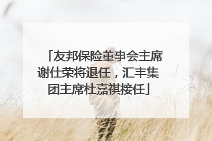友邦保险董事会主席谢仕荣将退任，汇丰集团主席杜嘉祺接任