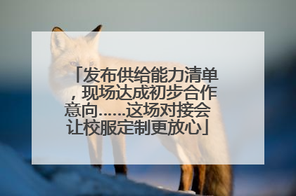 发布供给能力清单，现场达成初步合作意向……这场对接会让校服定制更放心