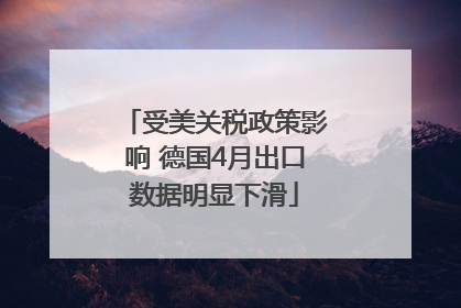 受美关税政策影响 德国4月出口数据明显下滑