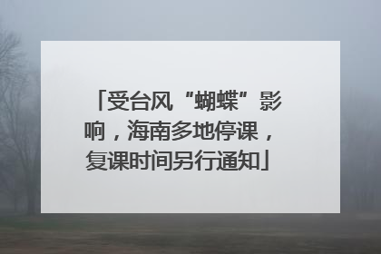 受台风“蝴蝶”影响，海南多地停课，复课时间另行通知