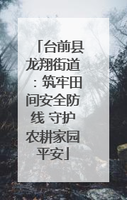 台前县龙翔街道：筑牢田间安全防线 守护农耕家园平安