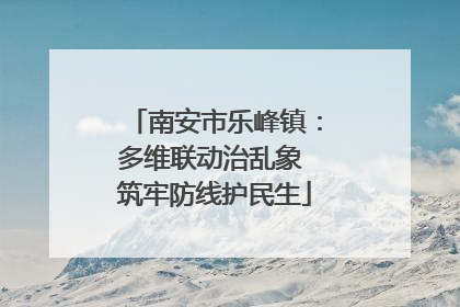 南安市乐峰镇：多维联动治乱象 筑牢防线护民生