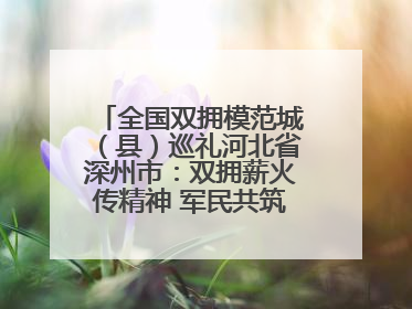 全国双拥模范城（县）巡礼河北省深州市：双拥薪火传精神 军民共筑强军梦