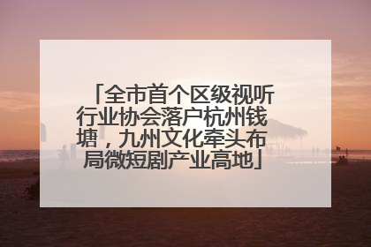 全市首个区级视听行业协会落户杭州钱塘，九州文化牵头布局微短剧产业高地