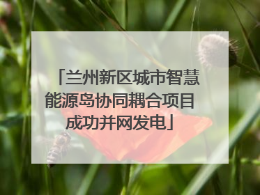兰州新区城市智慧能源岛协同耦合项目成功并网发电